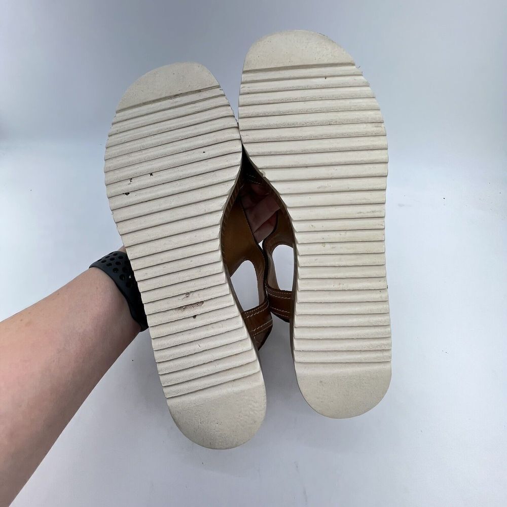 Ann Mashburn T Strap Brown Leather sandals size 40 - Picture 5 of 7